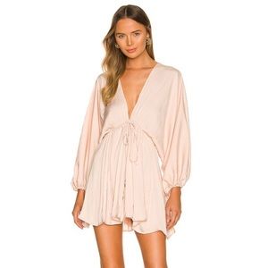 Free People Arzel Satin Dress in Blush small cream NWOT